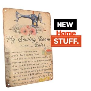 Vintage Sewing Room Wall Decor - Blue and Cream (item#30013)